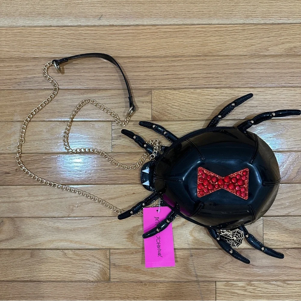 NWT Betsey Johnson Black Spider Shoulder Bag - Picture 2 of 10